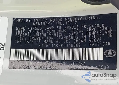 2023 Toyota Camry Se/Se Nightshade Edition/Se Nightshade Edition Hybrid from USA, damaged, VIN 4T1G11AK3PU110802